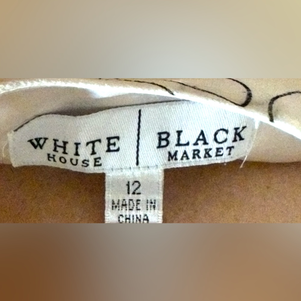 White House Black Market Ivory and Charcoal Floral Dress - Picture 2 of 11